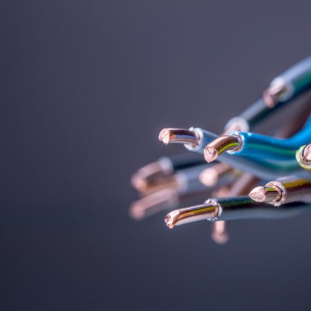 Group of colored electrical cables - studio shot.